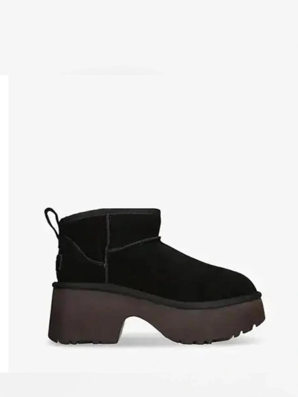 UGG Black Classic Ultra Mini New Heights Shearling Boots Women's